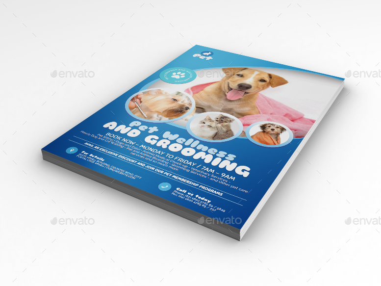 Pet Grooming Promotional Flyer, Print Templates GraphicRiver